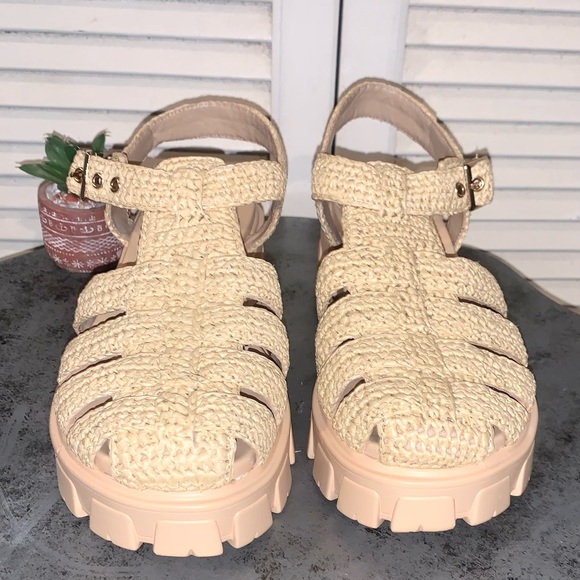 Anthropologie Silent D Freda Fisherman Sandals in Neutral Size 39 8.5 US - Picture 4 of 7